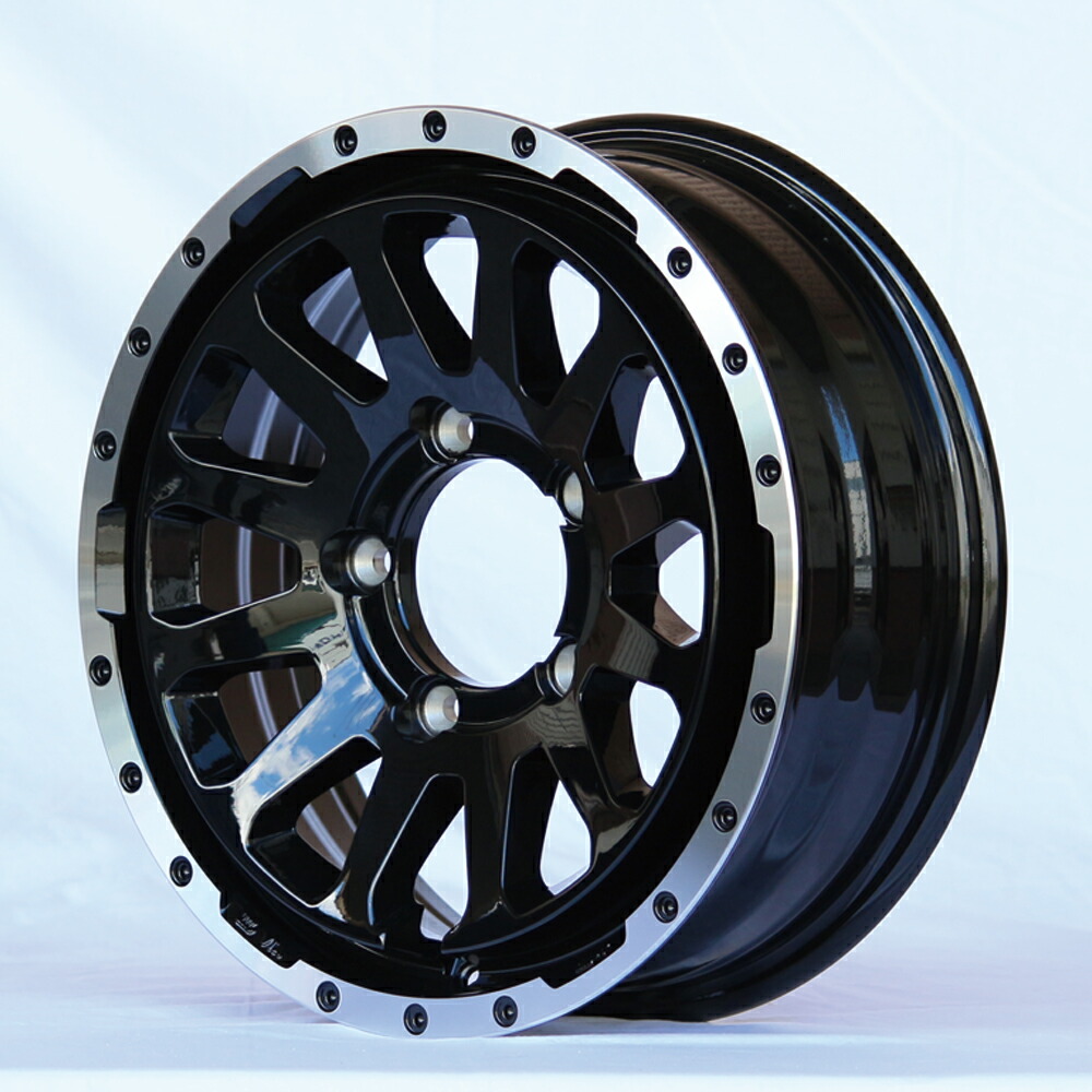 MUD-ZEUSJimny5.5J+20グロスブラック+YOKOHAMAジオランダーM/TG003185/85R16105/103LT1本セット