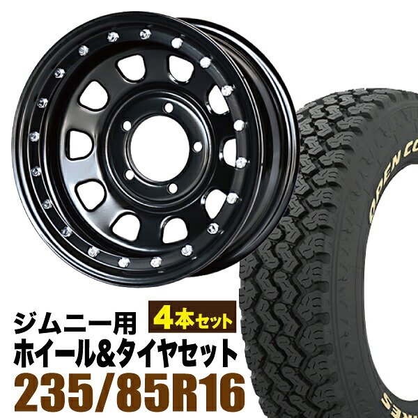 【4本セット】鉄漢 16インチ 6.0J -20 ブラック ビードロック風 + TOYO OPEN COUNTRY 785 LT235/85R16 114/111S アイボリーホワイトレター 125,400円