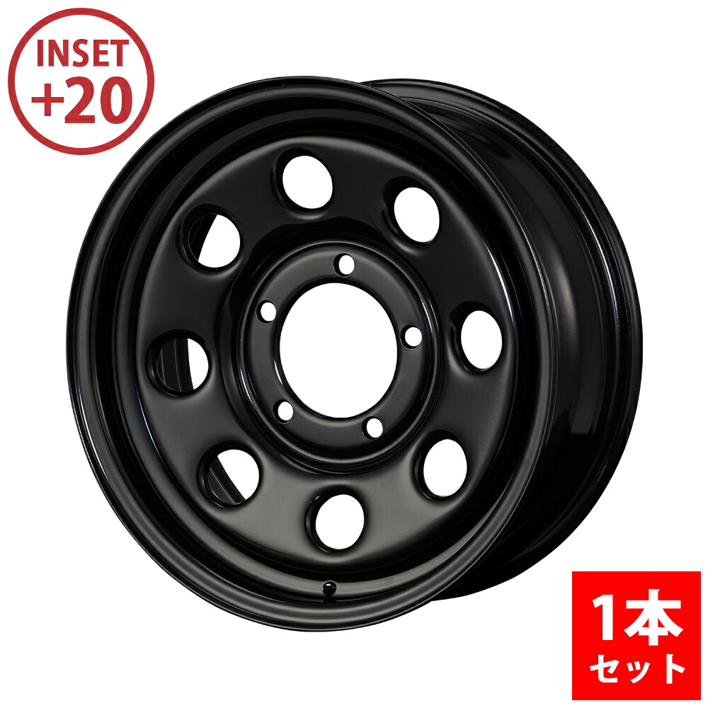 ジムニー ホイール 鉄八 16インチ 6.0J +20 ブラック JA11/JA12/JA22/JB23/JB64/JB74 Roadster ロードスター カスタム パーツ カー用品 外装 ドレスアップ 改造 オフロード スチールホイール スズキ SUZUKI jimny 車検対応