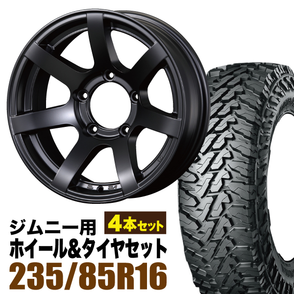 【楽天市場】【4本セット】ジムニー タイヤホイールセット JB64 JB74 JB23 JA11系 MUD-S7(マッド エスセブン)  16インチ×5.5J-20 マットブラック×OPEN COUNTRY M/T MT(オープンカントリー エムティ)225/75R16  ホワイトレター【送料無料】オリジン ...