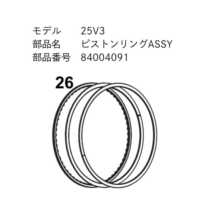 Briggs VANGUARD単気筒 25V3 14GHP用 ピストンリングASSY 84004091