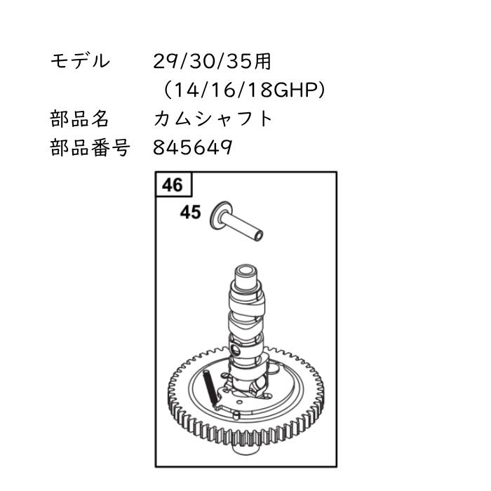 【完全無欠】ブリッグス＆ストラットン バン差し固める Vツイン用 カム立て坑 845649 14/16/18GHP相応う お役目用