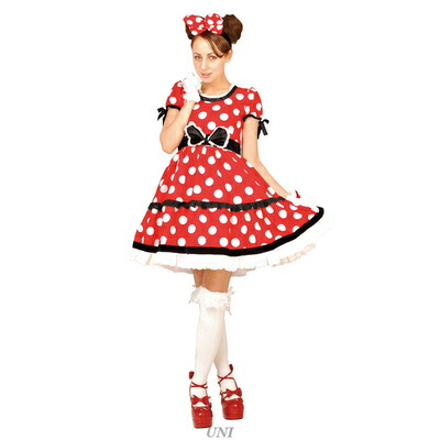 コスプレ 仮装 大人用ゴシックレッドミニー ルービーズジャパン ディズニー コスチューム コスプレ衣装 Stdサイズ ハロウィン ゴシックテイスト ドットデザイン