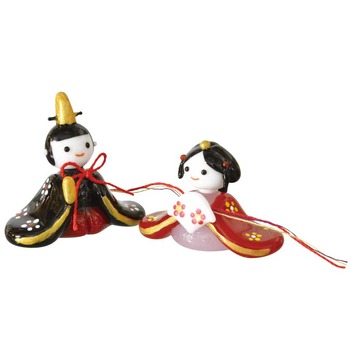 楽天市場】雛人形 ひな人形 コンパクト ガラス細工 春の豆雛五段飾り