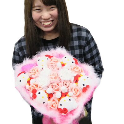楽天市場】ハローキティフラワーローズ バラ 人形 ギフト フェイク