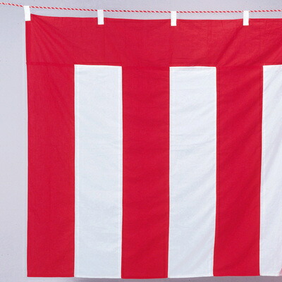 【取寄品】 180x540cm テトロン紅白幕 (紐別売り) 【 POP 入学式 祭り 竣工式 卒業式 飾り 祝賀会 販促品 ディスプレイ 結婚式 店舗装飾品 成人式 デコレーション 】