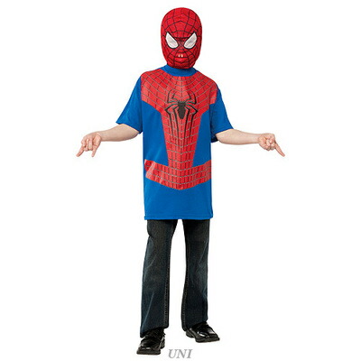 楽天市場】コスプレ 仮装 スパイダーマンTシャツ 子供用 M (マスク付き