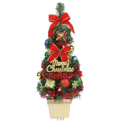 クリスマスツリー LEDデコレーションツリー カラフルレッド 45cm 【 テーブル 手軽 ミニツリー 小型 装飾 小さい 飾り 卓上ツリー 】