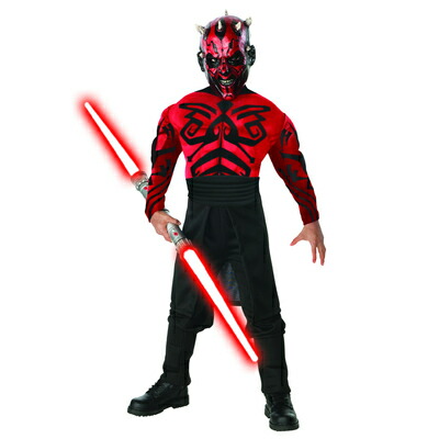 コスプレ 仮装 DXダースモール マッスルチェスト 子供用 S Rubies Costume Co スターウォーズ ダース・モール コスチューム 仮装 コスプレ衣装 キッズ 映画キャラクター 子供用S ジャンプスーツ マスク ブーツカバー｜パーティワールド
