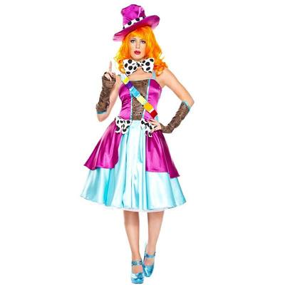 コスプレ 仮装 クラシック・マッドハッター ML Music Legs 不思議の国のアリス コスチューム 仮装 コスプレ衣装 童話 おとぎ話 女性用ML ワンピース 帽子 蝶ネクタイ 肩掛けベルト アームカバー｜パーティワールド