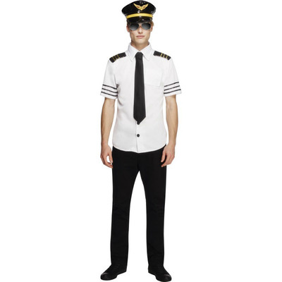 コスプレ 仮装 マイルハイ・パイロット 大人用 L Fever コスプレ衣装 仮装 職業 制服 船長 艦長 男性用L 半袖 セット