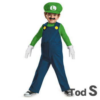 コスプレ 仮装 スーパーマリオブラザーズ ルイージ 子供用 Tod S(2T) コスチューム 仮装 コスプレ衣装 キッズ その他キャラクター ハロウィン ジャンプスーツ 帽子 手袋