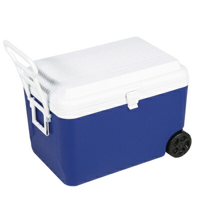 CAPTAIN STAG(キャプテンスタッグ) リガード 車輪冷房装置60L(青色) M-5060 冷房装置ボックス席 アウトドア備品 保冷 大電気容量 キャスター付き添い人 折りたたみ式手持ち部分