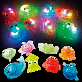 景品 子供 [48点セット] ピカピカ水族館 種類指定不可 【 光るグッズ オモチャ 縁日 光るすくい人形 屋台 イベントグッズ 子ども会 玩具 パーティーグッズ ライト パーティー用品 イベント用品 夏祭り 光りもの おもちゃ 光物 お祭り 人形すくい 】