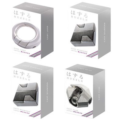 [4種類セット] はずる(HUZZLE) キャスト ダイヤモンド (難易度1/6) 【 おもちゃ 玩具 オモチャ 知恵の輪 キャストパズル 室内遊び 巣ごもりグッズ 】