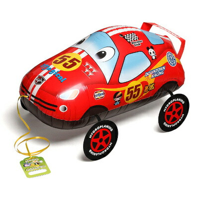 【取寄品】 [10点セット] お散歩バルーン レーシングカー SAG 風船 パーティーグッズ 装飾品 逆止弁内蔵 リボン、台紙付き