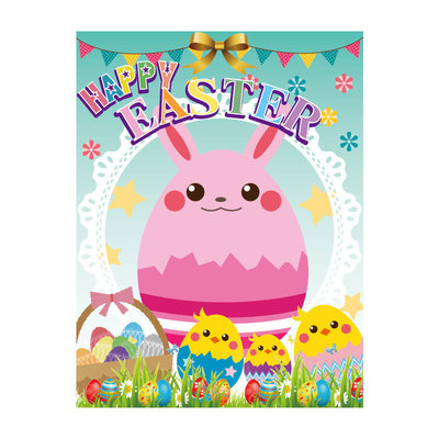 【取寄品】 240×175cmバックスクリーンシートイースター 【 復活祭 イベントグッズ イベント用品 壁掛け 店舗装飾品 ディスプレイ パーティーグッズ デコレーション 天井飾り 】