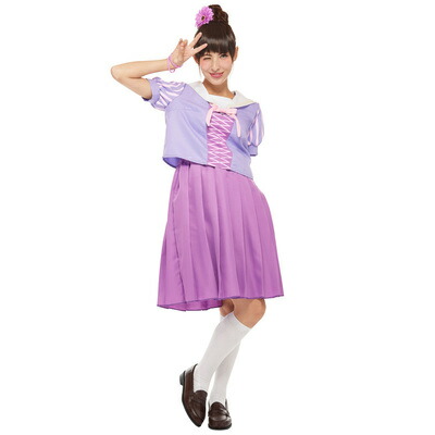 コスプレ 仮装 大人用スクールユニフォーム ラプンツェル 【 コスプレ 衣装 ハロウィン 仮装 コスチューム ディズニープリンセス グッズ ドレス 正規ライセンス品 ラプンツェルドレス 童話 女性用 公式 レディース おとぎ話 塔の上のラプンツェル 余興 】画像