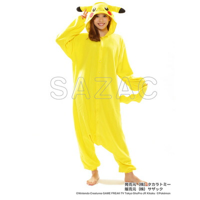 コスプレ 仮装 SAZAC(サザック) パイル着ぐるみ ポケモン ピカチュウ 【 コスチューム レディース 衣装 メンズ パジャマ キグルミ 大人用 女性用 アニメ なりきり 可愛い 正規ライセンス品 キャラクター ゲームキャラ 男女兼用 余興 ハロウィン かわいい きぐるみ 】