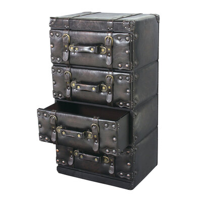 Trunk(トランク) チェスト4段 IW-874 東谷 家具 ラック 棚 収納ボックス レトロデザイン