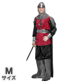 コスプレ 仮装 中世騎士 大人用 M コスプレ衣装 仮装 ファンタジー フィクション 戦士 剣士 Mサイズ ハロウィン マント付き フード付き ブーツカバー付き|パーティワールド