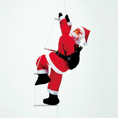 80cm はしごサンタ 【 置物 クライミング ぶら下がり クリスマスパーティー 壁 デコレーション クリスマス飾り ベランダ よじ登り 店先 雑貨 人形 入り口 フィギュア パーティーグッズ 天井 オブジェ 装飾 店内 店舗 】