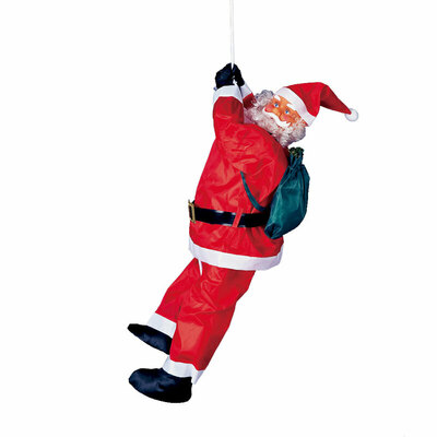 120cm ノーマルクライミングサンタ 【 パーティーグッズ オブジェ クリスマスパーティー デコレーション 置物 ぶら下がり 雑貨 店先 フィギュア 天井 壁 店舗 人形 ベランダ 装飾 入り口 店内 クリスマス飾り よじ登り 】