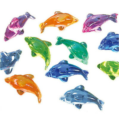 【取寄品】 景品 子供 [2点セット] ジュエルアイス 蛍光クリア ドルフィン 1kg 【 宝石すくい アクリルアイス すくいどり 子ども会 景品おもちゃ 夏祭り 縁日 宝石つかみどり イベントグッズ ディスプレイ 屋台 お祭り イベント用品 】