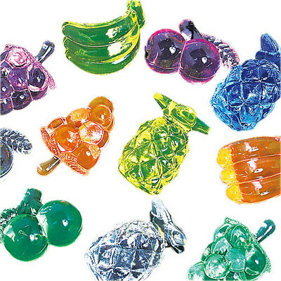 【取寄品】 景品 子供 [2点セット] ジュエルアイス 蛍光クリア ミニフルーツ 1kg 【 すくいどり 夏祭り 屋台 お祭り イベントグッズ 宝石つかみどり イベント用品 縁日 子ども会 アクリルアイス 宝石すくい 景品おもちゃ ディスプレイ 】