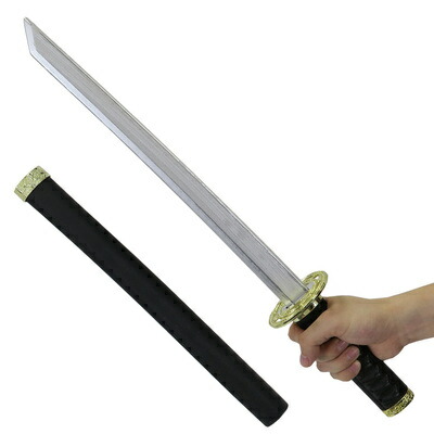 コスプレ 仮装 [4点セット] Uniton 日本刀 脇差 金装飾 56cm プラスチック製 【 プチ仮装 パーティーグッズ 玩具 模造刀 仮装用 刀剣 変装グッズ おもちゃ オモチャ ハロウィン 衣装 時代劇 レプリカ 和風 武器 忍者刀 】