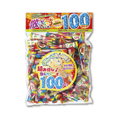 [6点セット] クラッカー 散らから～ず 100個入 【 結婚式二次会 バースデーパーティー 盛り上げグッズ パーティーグッズ 散らからない 宴会グッズ ウェディングパーティー イベント用品 パーティークラッカー 誕生日パーティー 演出 パーティー用品 】