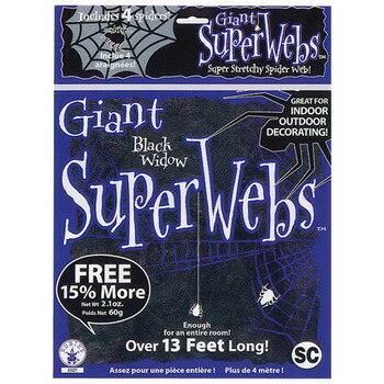 [12点セット] ブラックスパイダーウェブ 60g 【 ハロウィン くも クモの巣 デコレーション 装飾品 雑貨 インテリア ネット 飾り 蜘蛛の巣 】