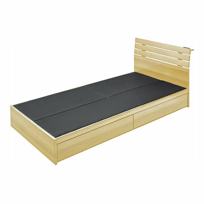 【取寄品】【直送品】 引き出し付きベッド B-90S-NA 東谷 家具 シングルサイズ すのこ状ヘッドボード 2口コンセント