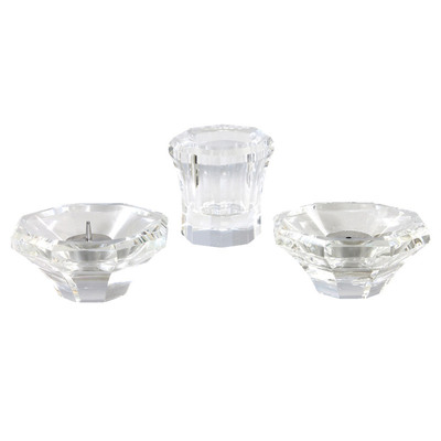 【取寄品】 ペット仏具 omoide no akashi / おもいでのあかし クリスタル仏具 3具足 東京ローソク製造 ペット用仏具 仏具セット クリスタルガラス 合金