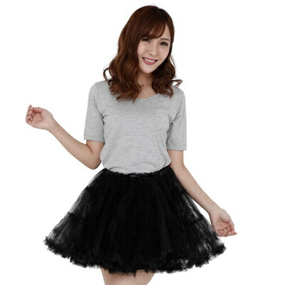 コスプレ 仮装 [5点セット] Patymo 単色パニエ 黒 【 レディース ファッション パーティーグッズ 変装グッズ 大人用 ペチコート 女性用 プチ仮装 チュチュ ハロウィン 衣装 】