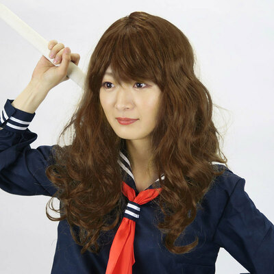 コスプレ 仮装 [2点セット] Patymo スケバン ロングヘアー 【 カーリーヘアー 変装グッズ ウィッグ 巻き毛 パーマ プチ仮装 かぶりもの パーティーグッズ カール カツラ 髪の毛 ハロウィン 衣装 かつら 】