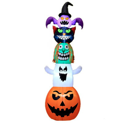 240cm ハロウィンピラミッドインフレータブル 【 インテリア 雑貨 イルミネーション エアバルーン ライト エアブロー 電飾 エアーブロー 装飾品 光る 飾り デコレーション 】