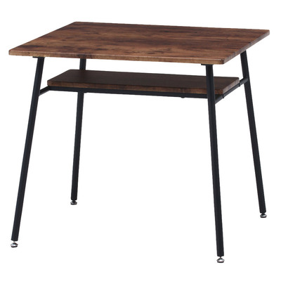 ナビア ダイニングテーブル 75&times;75cm 不二貿易 家具 リビングテーブル 木目調天板 ブラックスチールフレーム お客様組立商品｜パーティワールド