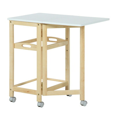 UVバタフライワゴン 6605S-1(UV) キッチンラック・ワゴン キッチン用品 食器 調理器具 家具 チェスト 棚 バタフライ式エクステンションテーブル付き 天板拡張可能 UV塗装 可動式棚板(3段階調節) 棚板取り外し可能 キャスター付き｜パーティワールド