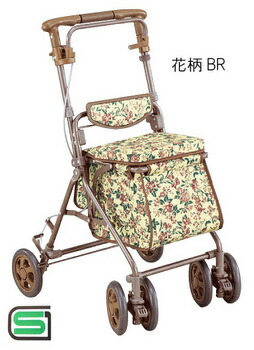 【取寄品】 シルバーカー アルト 花柄BR 介護 福祉用品 歩行器 大人 軽量 コンパクト 大収納 カゴ受け付き｜パーティワールド 14,264円
