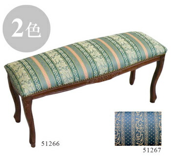 【取寄品】 ストライプスツールシリーズ 茶脚 Lサイズ 51267 家具 イス チェア 猫脚 鋲打ち｜パーティワールド