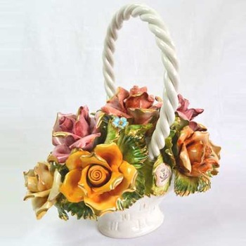 イタリア　陶花　小鳥　オブジェ　置物 楽天市場】陶花 81392 【 オブジェ おしゃれ 置物 インテリア雑貨