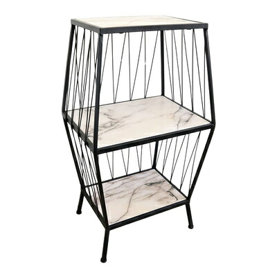 【取寄品】【直送品】 3段ラック キャビネット かわ畑 家具 チェスト 棚 アイアン製 ファイバーボード|パーティワールド