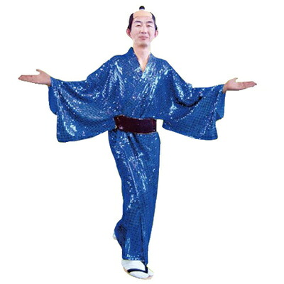 コスプレ 仮装 スパーク着流し ネイビー プレイアベニュー コスプレ衣装 仮装 時代劇 和装 男女兼用 裏地なし サイズ調整可
