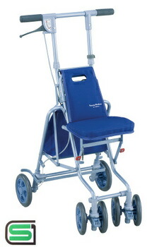 【取寄品】 シルバーカー サニーウォーカーAW-3 格子ブルー 介護 福祉用品 歩行器 ブレーキと駐車ストッパーの一体型システム 傘立て付き 高さ調節3段階