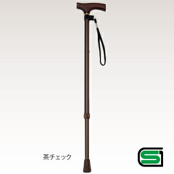 【取寄品】 アルミ製高級伸縮式ステッキ 赤花柄 つえ 介護 福祉用品 細身タイプ