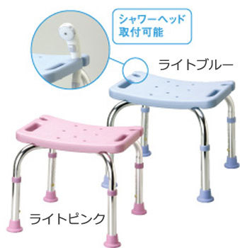 【取寄品】 シャワーベンチMini背無し ライトブルー 介護 福祉用品 入浴用品 シャワーヘッド取り付け可能