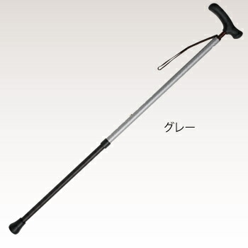 【取寄品】 抗菌楽ーダ 伸縮(伸縮杖) グレー つえ 介護 福祉用品