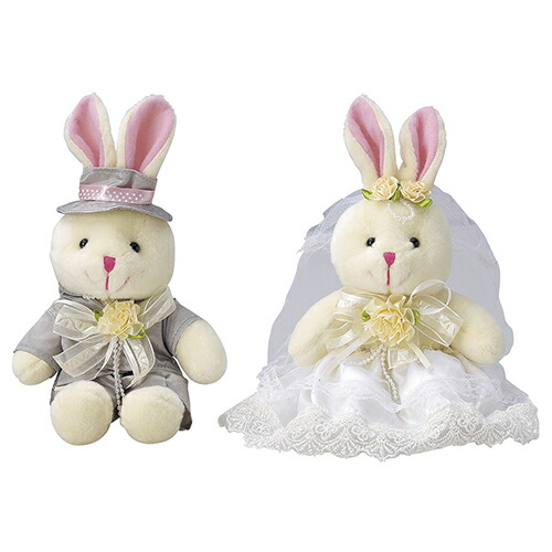  うさぎ　ぬいぐるみS 2体SET 楽天市場】ドレス着用 ミニサイズ ウサギ マスコット 2体セット