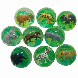 あす楽12時！ スーパーボール 3Dワイルドアニマル45mm25個【KISSB61094】